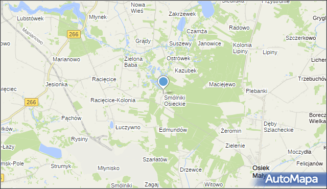 mapa Smólniki Osieckie, Smólniki Osieckie na mapie Targeo